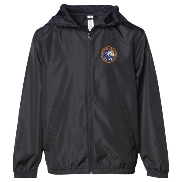 Independent Trading co. Youth Lightweight Windbreaker Full Zip Jacket - Embroidered Logo Thumbnail