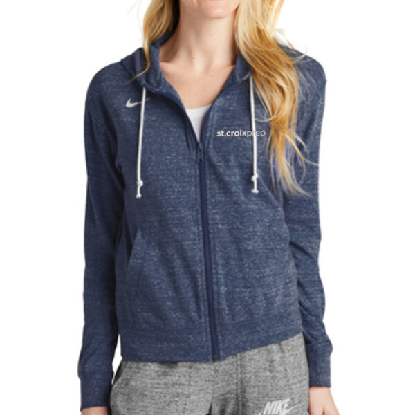 Nike Ladies Gym Vintage Full Zip Hoodie - Embroidered Logo Thumbnail