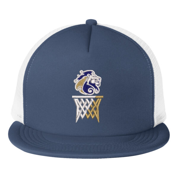 District Flat Bill Snapback Trucker Cap - Embroidered Logo Thumbnail