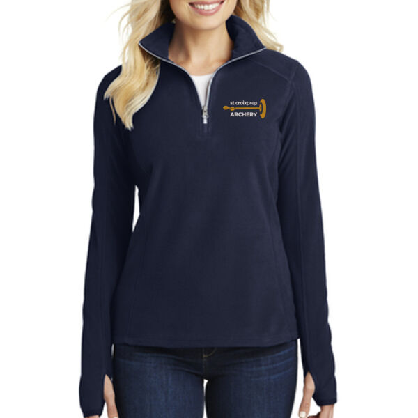 Port Authority Ladies Microfleece 1/2 Zip Pullover - Embroidered Logo Thumbnail