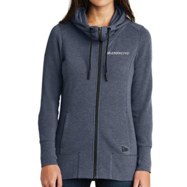 New Era Ladies Tri-Blend Fleece Full-Zip Hoodie - Embroidered Logo Thumbnail