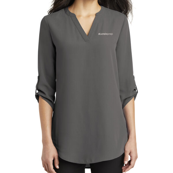 Port Authority Ladies 3/4 Sleeve Tunic Blouse  - Embroidered Logo Thumbnail