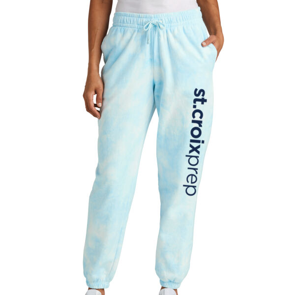 Port & Company Ladies Beach Wash Cloud Tie-Dye Sweatpants - Printed Logo Thumbnail