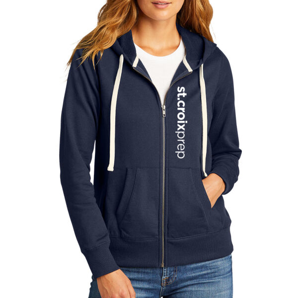 District Women's Re-Fleece Full Zip Hoodie - Embroidered Logo Thumbnail