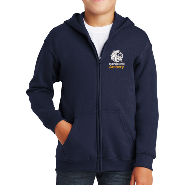 Gildan - Heavy Blend™ Youth Full-Zip Hooded Sweatshirt - Embroidered Logo Thumbnail