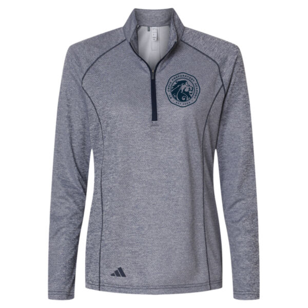 Adidas Women's Space Dyed Quarter Zip Pullover - Printed Logo Thumbnail