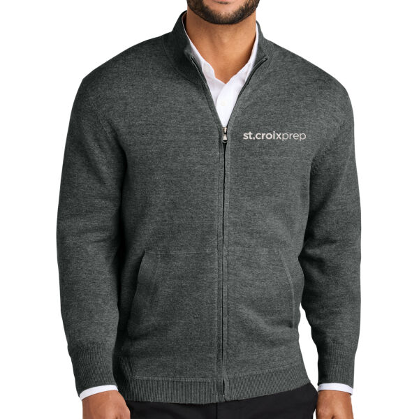 Port Authority Easy Care Full Zip Sweater - Embroidered Logo Thumbnail