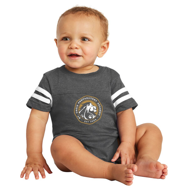 Rabbit Skins Infant Football Fine Jersey Bodysuit - Screen Printed Logo Thumbnail