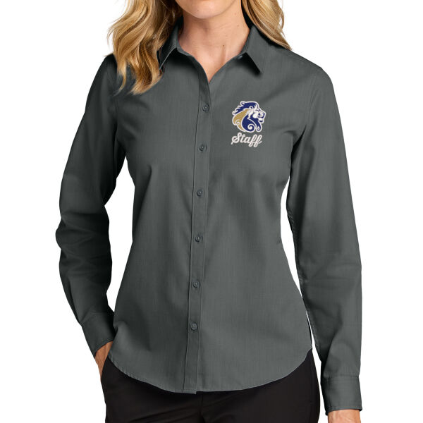 Port Authority Women's Long Sleeve Nailhead Easy Care Shirt - Embroidered Logo Thumbnail