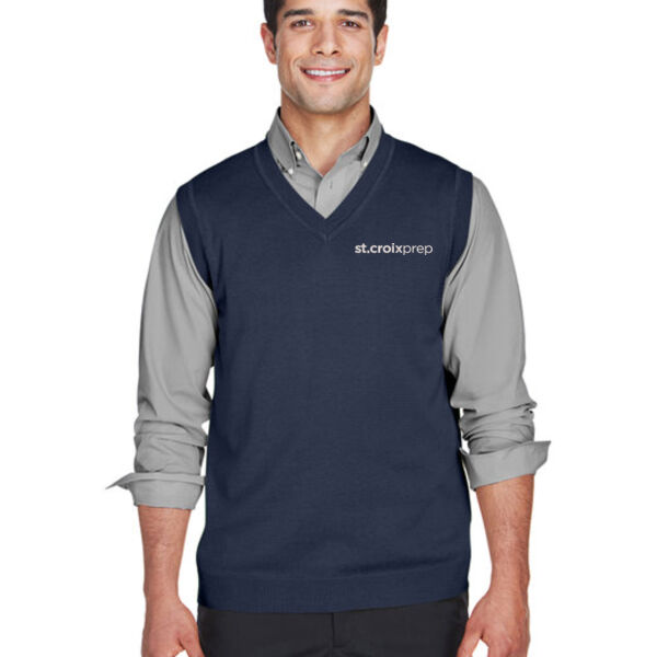 Devon & Jones V-Neck Sweater Vest - Embroidered Logo Thumbnail