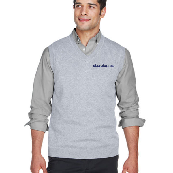 Devon & Jones V-Neck Sweater Vest - Embroidered Logo Thumbnail