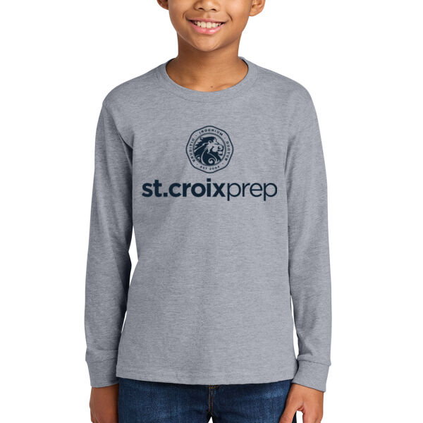 Next Level Apparel® Youth Cotton Long Sleeve Tee - Printed Logo Thumbnail
