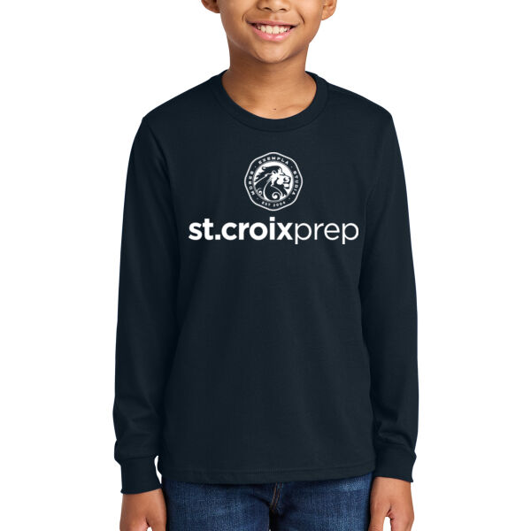 Next Level Apparel® Youth Cotton Long Sleeve Tee - Printed Logo Thumbnail