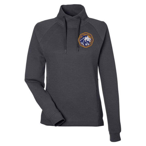 Women's Rhythm Waffle Cross-Neck Pullover - Embroidered Logo Thumbnail