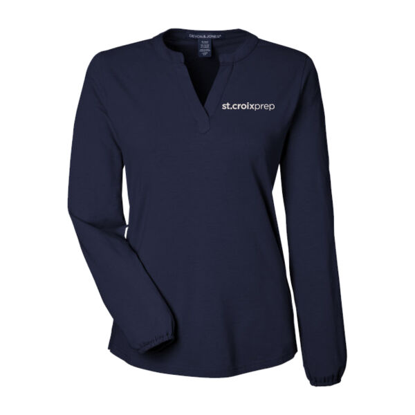 Women's Raleigh Half-Placket Knit Top - Embroidered Logo Women's Raleigh Half-Placket Knit Top - Embroidered Logo Thumbnail