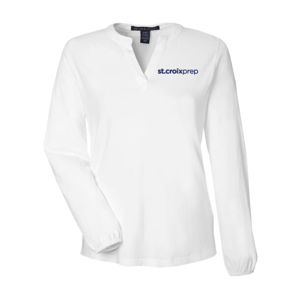 Women's Raleigh Half-Placket Knit Top - Embroidered Logo Thumbnail