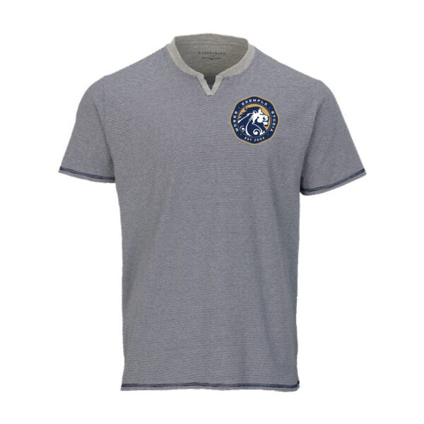 Men's Striped V-Notch T-Shirt - Printed Logo Men's Striped V-Notch T-Shirt - Printed Logo Thumbnail