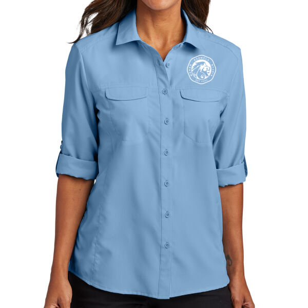 Port Authority Women's Long Sleeve UV Daybreak Shirt - Printed Logo Thumbnail