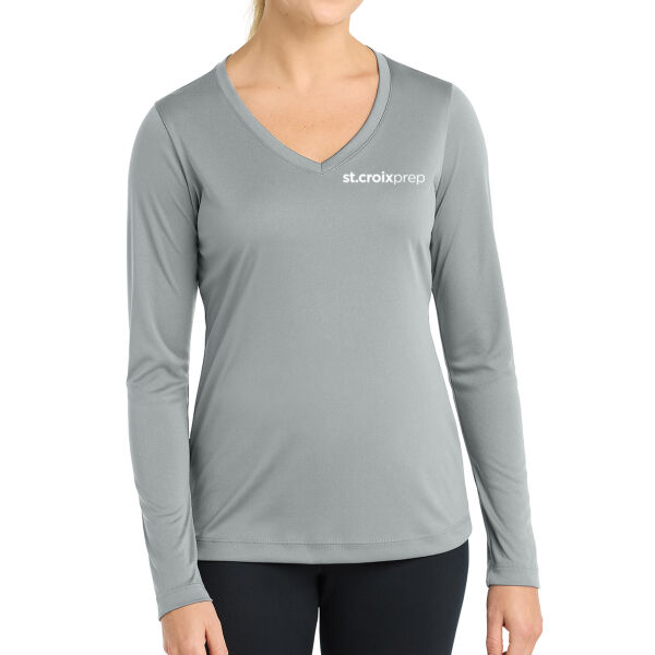 Sport-Tek Women's Long Sleeve PosiCharge Competitor V-Neck Tee - Printed Logo Thumbnail