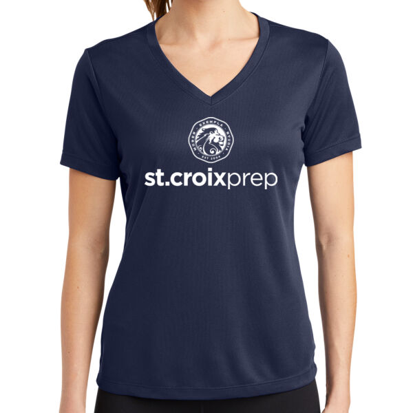 Sport-Tek Women's PosiCharge Racer Mesh V-Neck Tee - Printed Logo Thumbnail