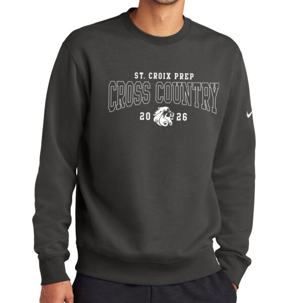 Nike Club Fleece Sleeve Swoosh Crew - Printed Logo Thumbnail