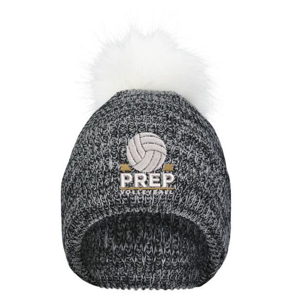 Faux Fur Pom Beanie - Embroidered Logo Thumbnail