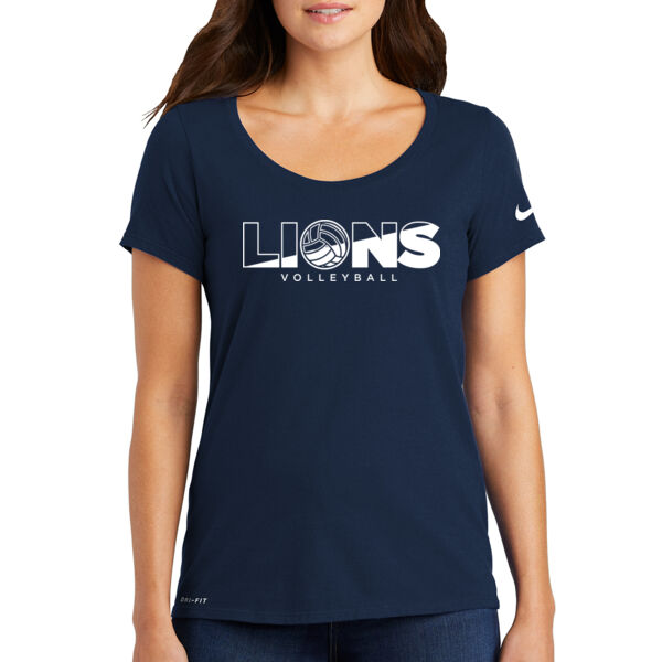 Nike ladies Dri-Fit Cotton/Poly Scoop Neck - Printed Logo Thumbnail