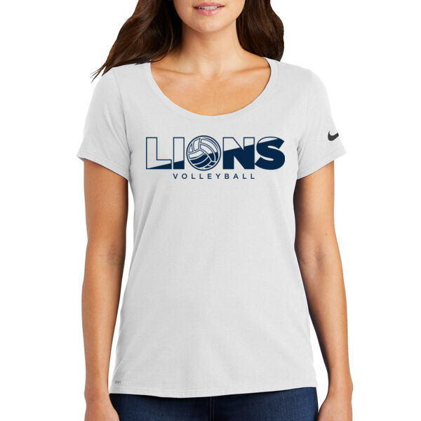 Nike ladies Dri-Fit Cotton/Poly Scoop Neck - Printed Logo Thumbnail