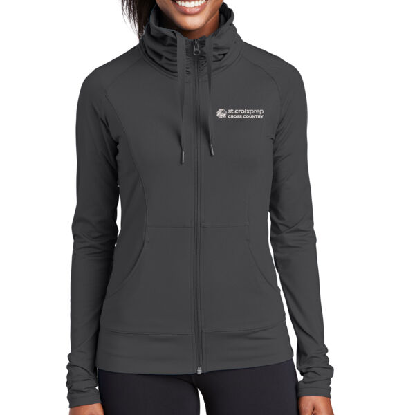 Sport-Tek Ladies Sport Wick Stretch Full Zip Jacket - Embroidered Logo Thumbnail