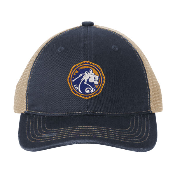 Port Authority Distressed Mesh Back Cap - Embroidered Logo Thumbnail