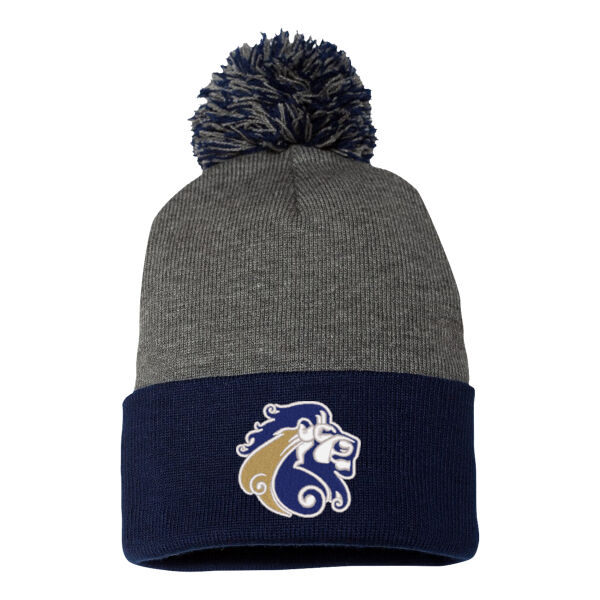 Sportsman 12" Pom-Pom Cuffed Beanie - Embroidered Logos Thumbnail