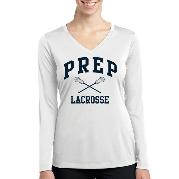 Sport-Tek Ladies Long Sleeve PosiCharge Competitor V-Neck Tee - Printed Logo Thumbnail