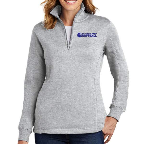 Sport-Tek Women's 1/4 Zip Sweatshirt - Embroidered Logo Thumbnail