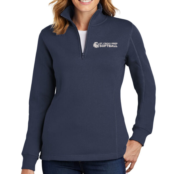 Sport-Tek Women's 1/4 Zip Sweatshirt - Embroidered Logo Thumbnail