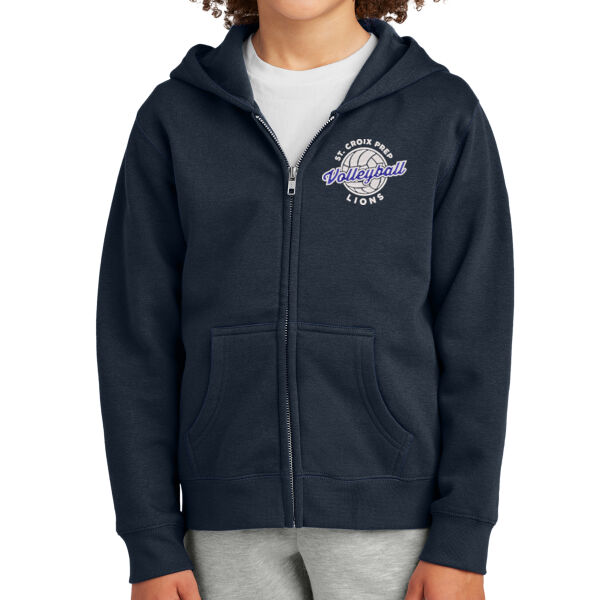 District® Youth V.I.T.™ Fleece Full-Zip Hoodie - Embroidered Logo Thumbnail