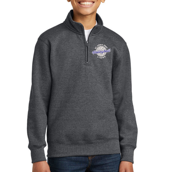 Port & Co™ Youth Core Fleece 1/4-Zip Pullover Sweatshirt - Embroidered Logo Thumbnail