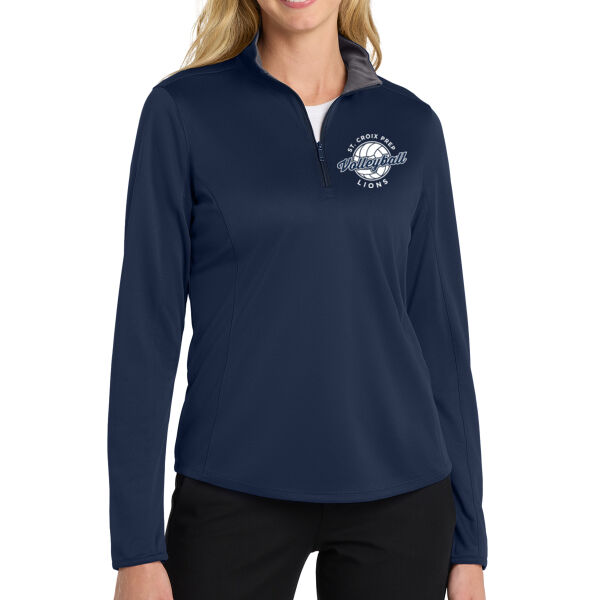 Port Authority® Women's Silk Touch™ Performance 1/4-Zip - Printed Logo Thumbnail