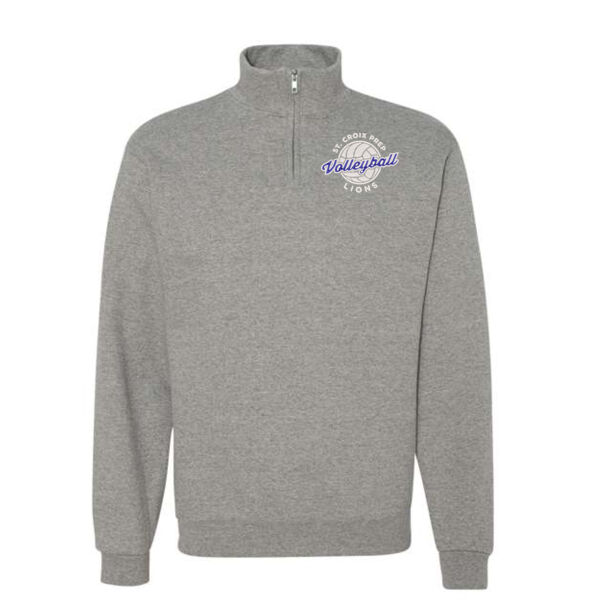 Unisex Nublend® Cadet Collar Quarter-Zip Sweatshirt - Embroidered Logo Thumbnail