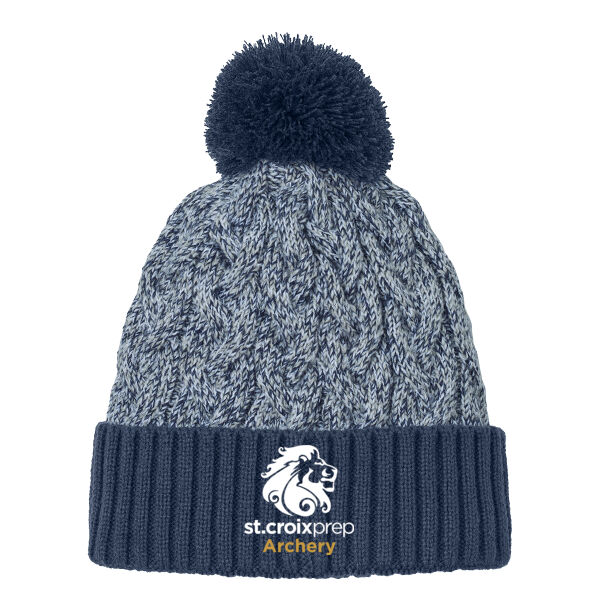 New Era® Marled Knit Pom Beanie - Embroidered Logo Thumbnail