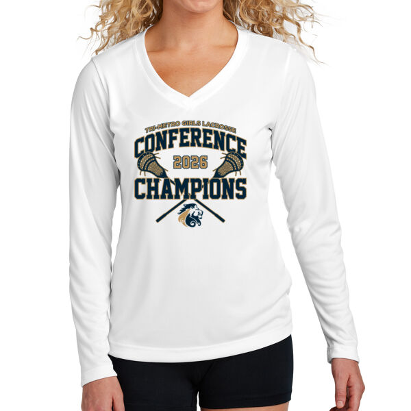 Sport-Tek® Women's Long Sleeve PosiCharge® Competitor™ V-Neck Tee - Printed Logo Thumbnail