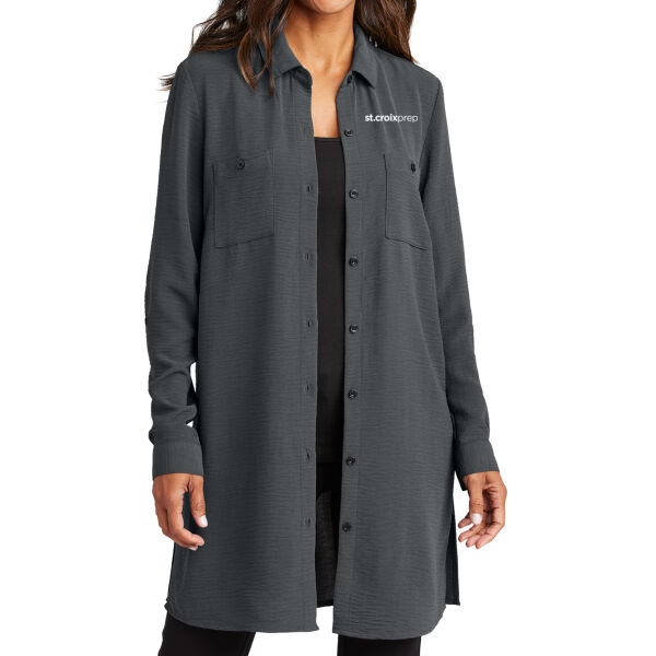 Port Authority Women's Textured Crepe Long Tunic - Printed Logo Thumbnail