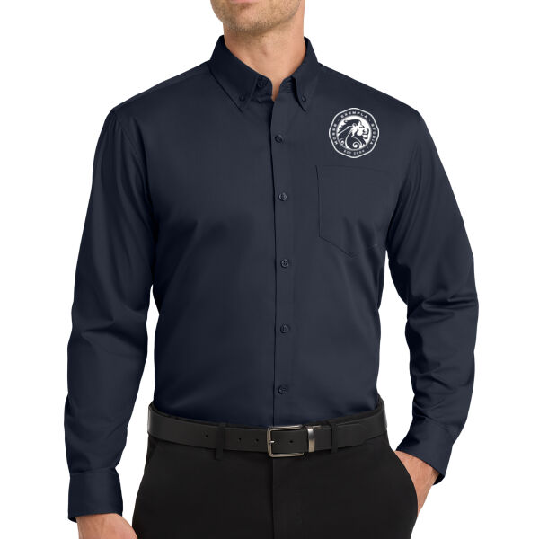 Port Authority Long Sleeve Carefree Poplin Shirt - Printed Logo Thumbnail