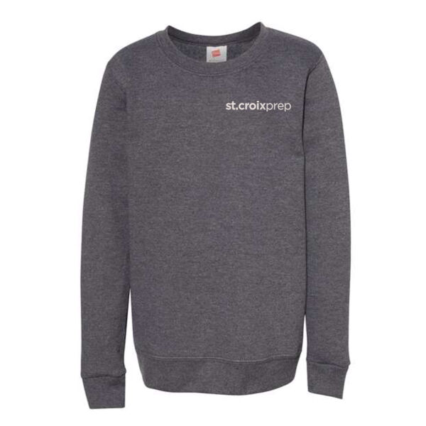 Hanes Youth EcoSmart Crewneck Sweatshirt - Embroidered Logo Thumbnail