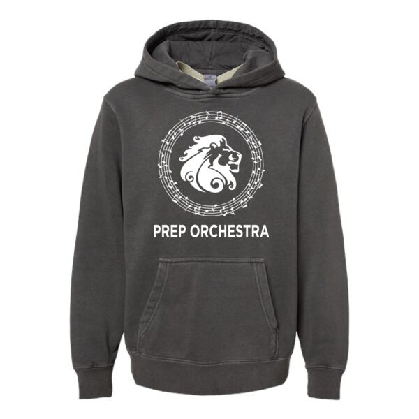 Independent Trading Co Youth Midweight Pigment-Dyed Hooded Sweatshirt - Printed Logo Thumbnail