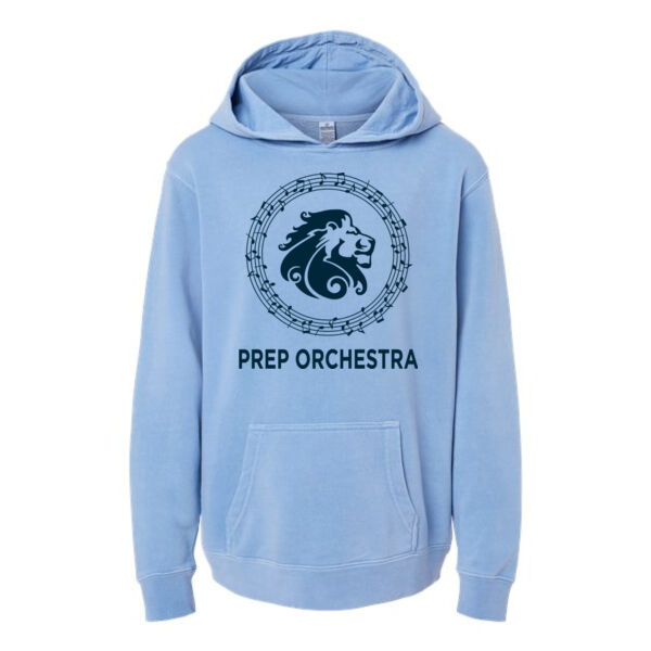 Independent Trading Co Youth Midweight Pigment-Dyed Hooded Sweatshirt - Printed Logo Thumbnail